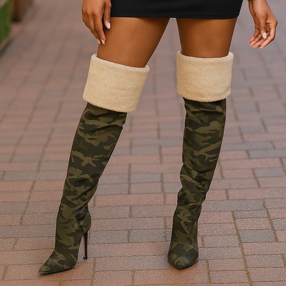 Good American camo thigh high boots NEW - Picture 3 of 3